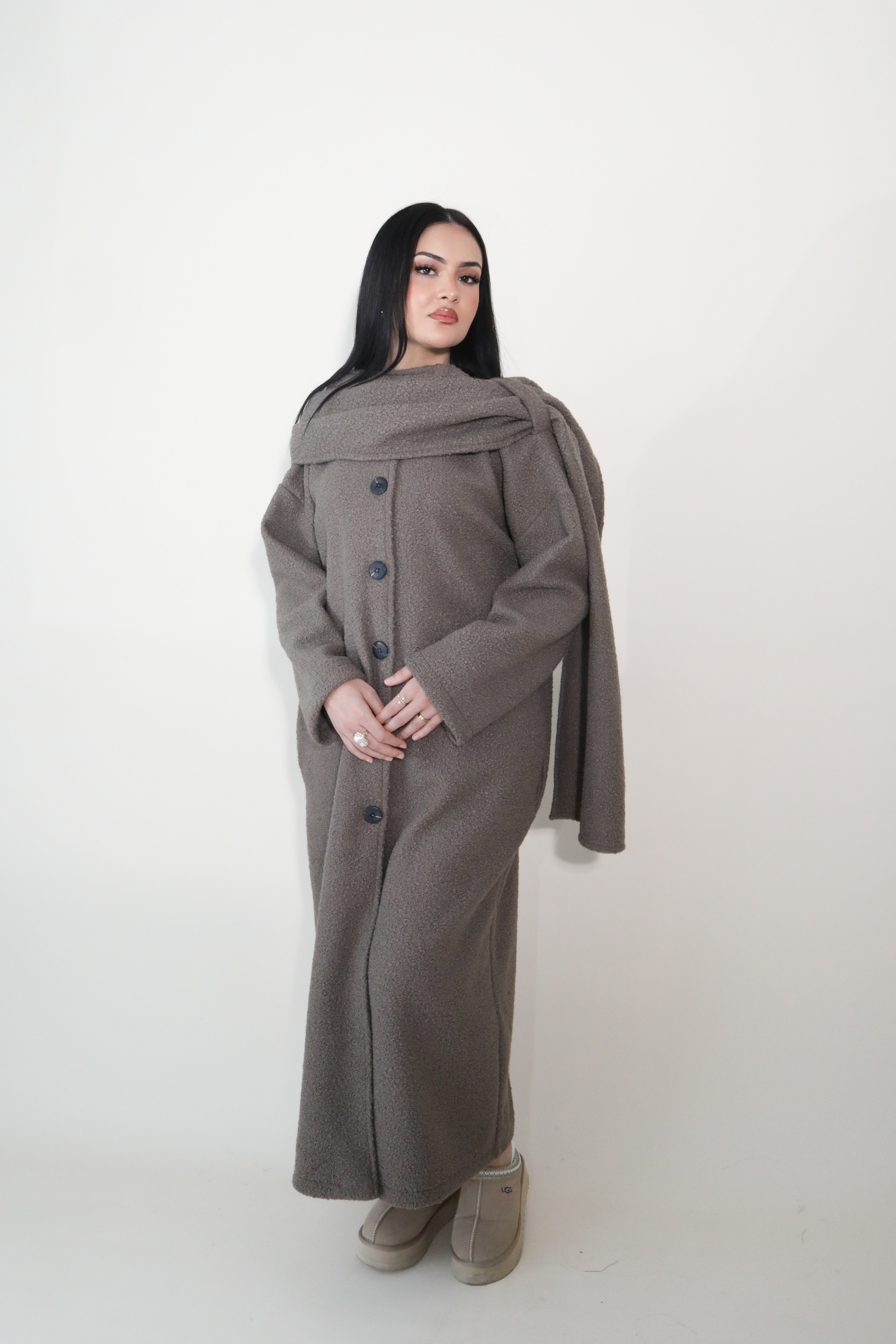 Shrup Mantel mit Integriertem Schal