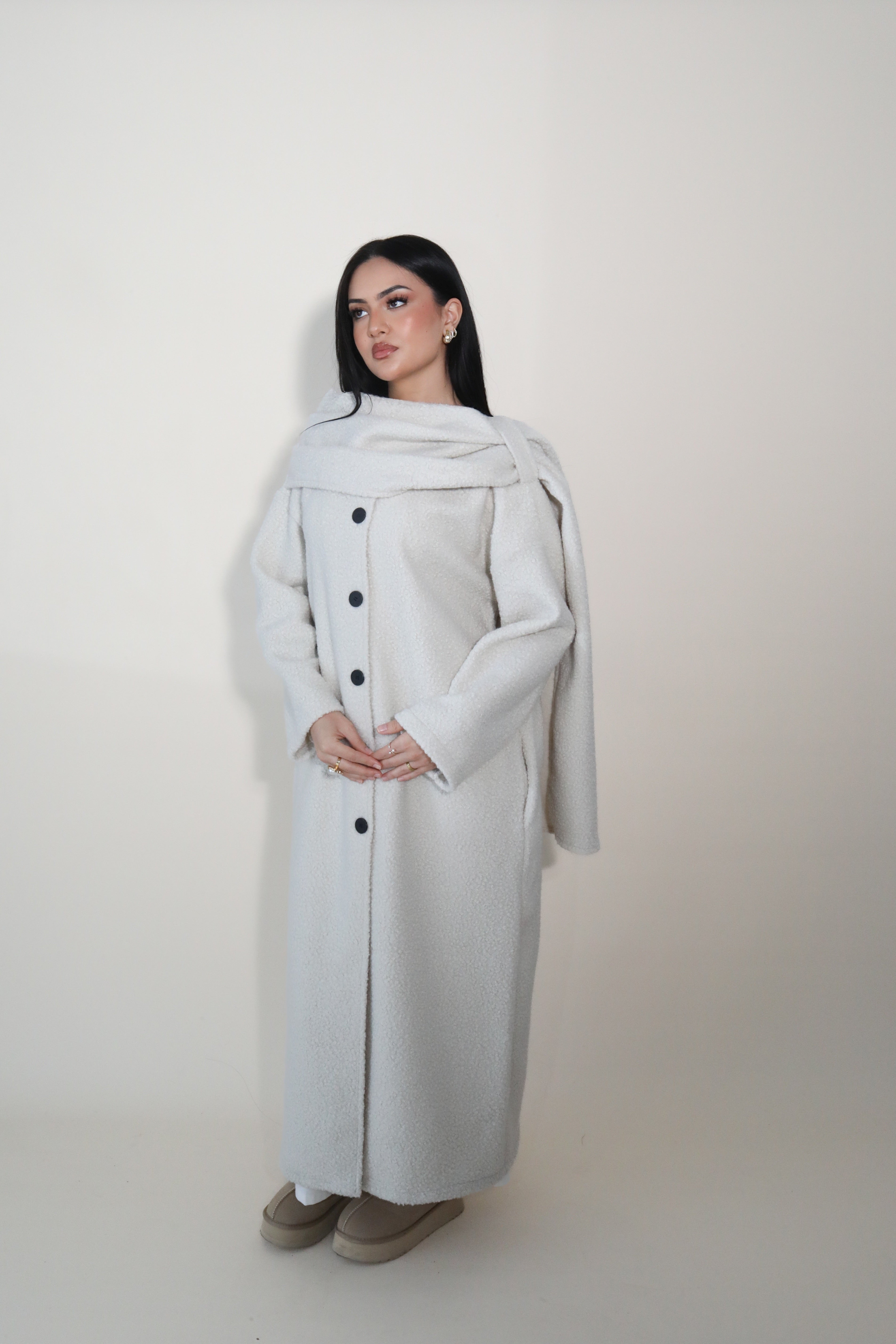 Shrup Mantel mit Integriertem Schal