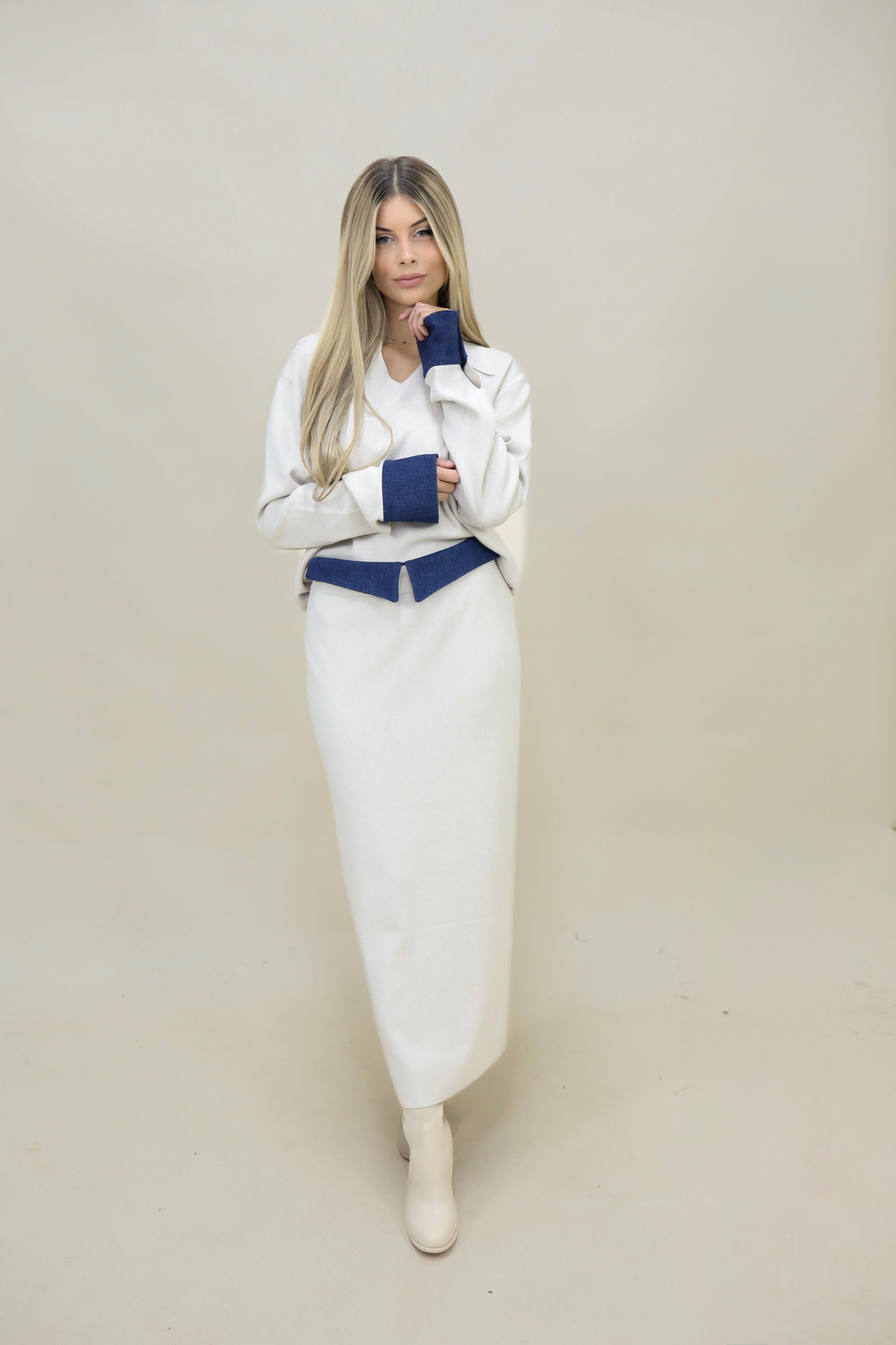 Aria Zweiteiler mit Denim Details