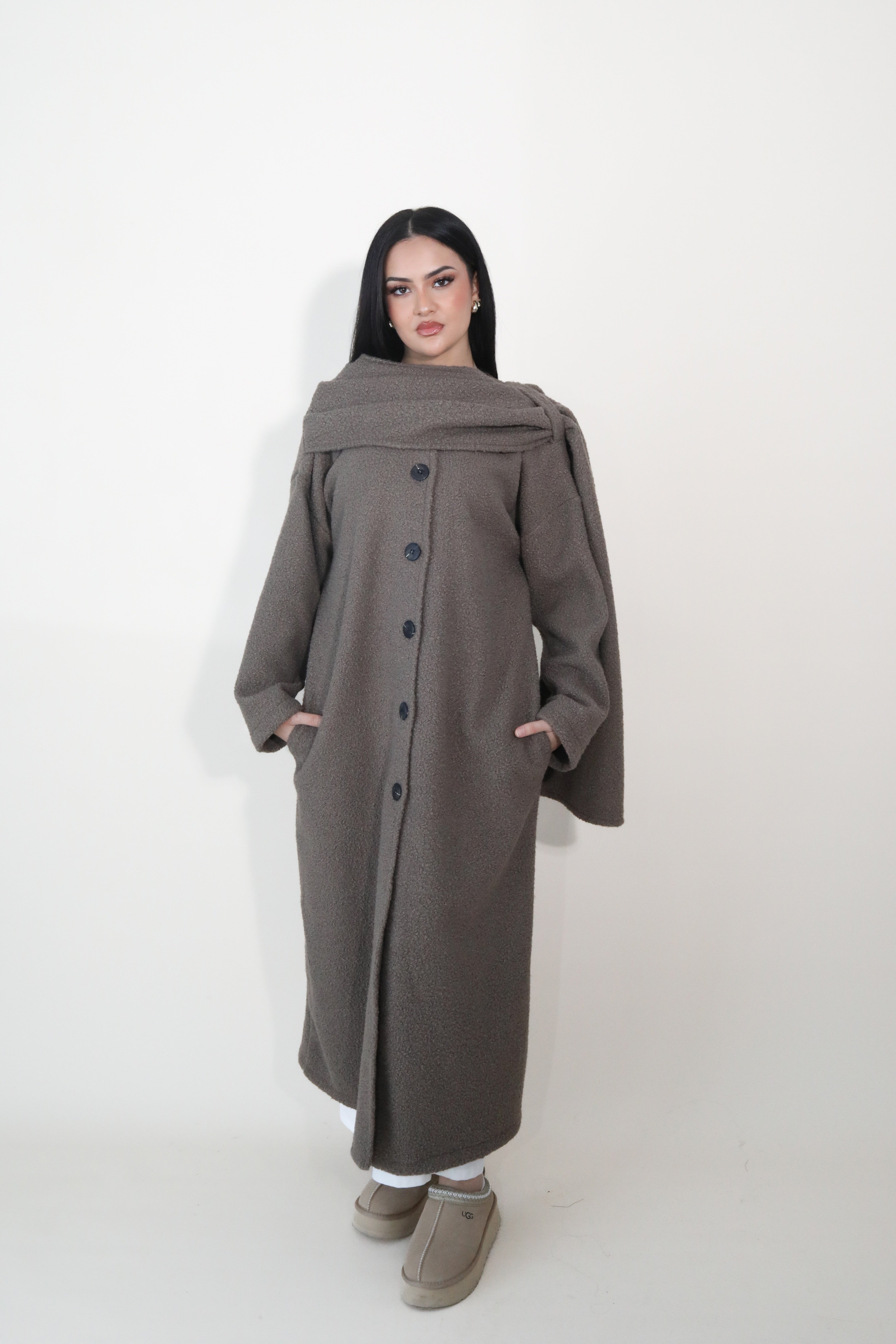 Shrup Mantel mit Integriertem Schal